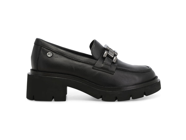 Melluso Mocassino Nero Donna in Pelle con Morsetto e Carrarmato K55516-250381